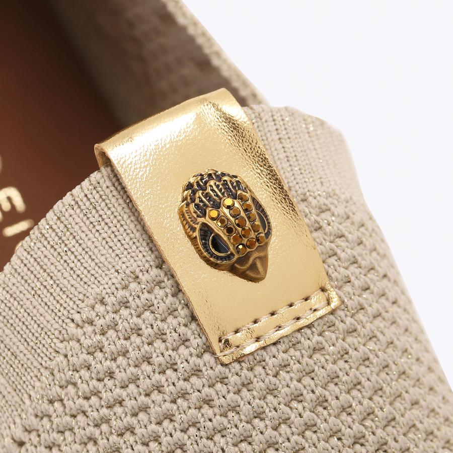 LORNA Gold Slip On Sneakers by Kurt Geiger London