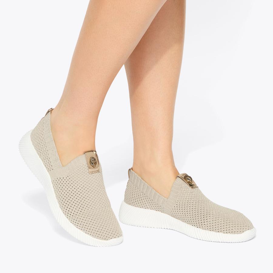 LORNA Gold Slip On Sneakers by Kurt Geiger London