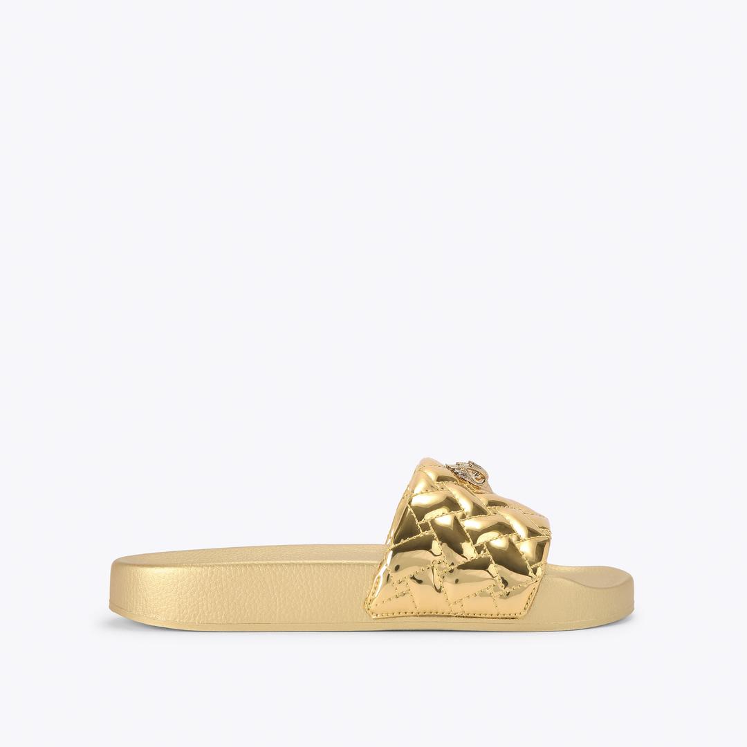 MEENA EAGLE Metallic Gold Slip On Sandal by Kurt Geiger London — Kurt Geiger London