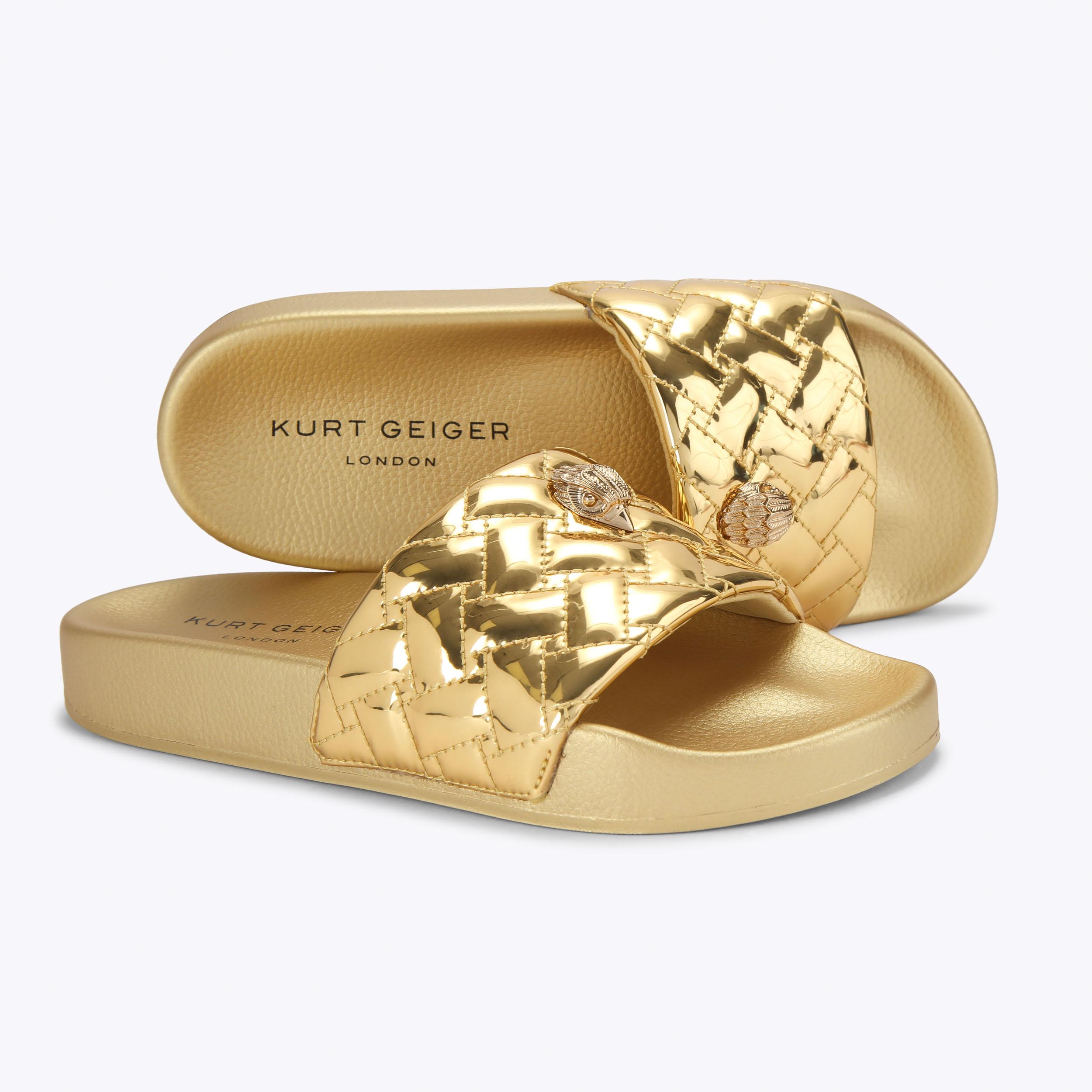 MEENA EAGLE Metallic Gold Slip On Sandal by Kurt Geiger London