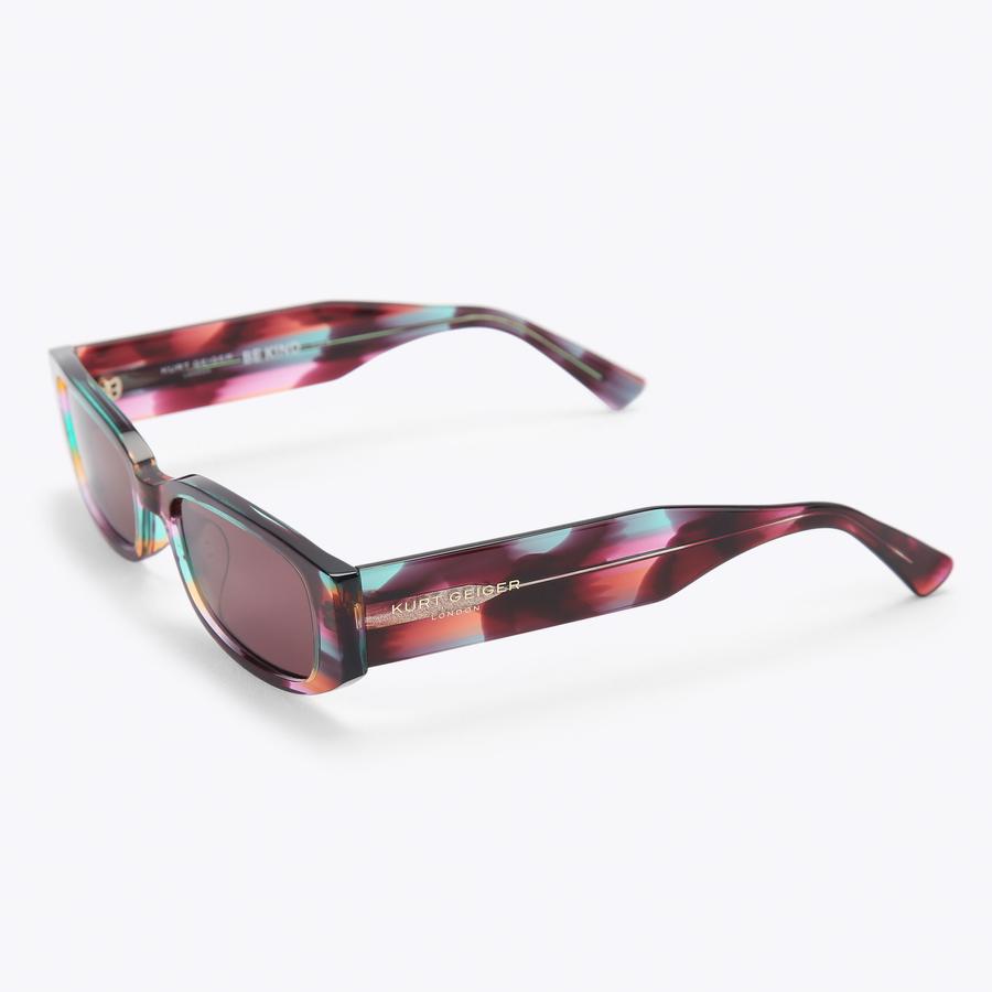 SM KENSINGTON RECTANGLE Purple Handmade Acetate Sunglasses by Kurt