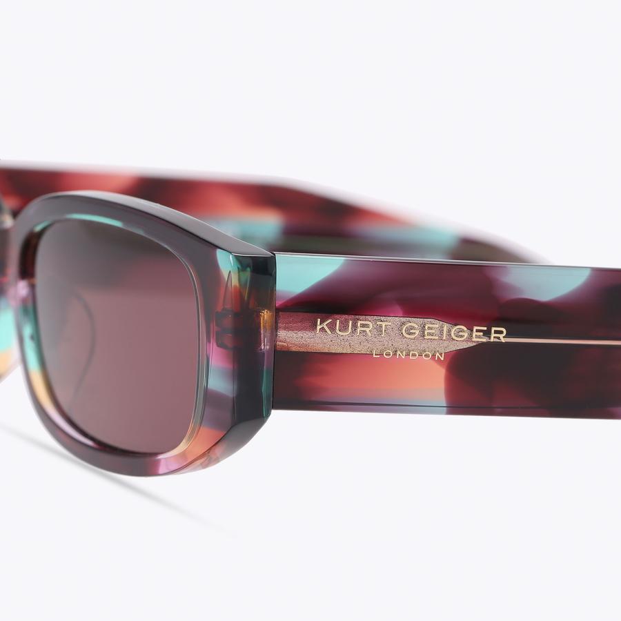 SM KENSINGTON RECTANGLE Purple Handmade Acetate Sunglasses by Kurt