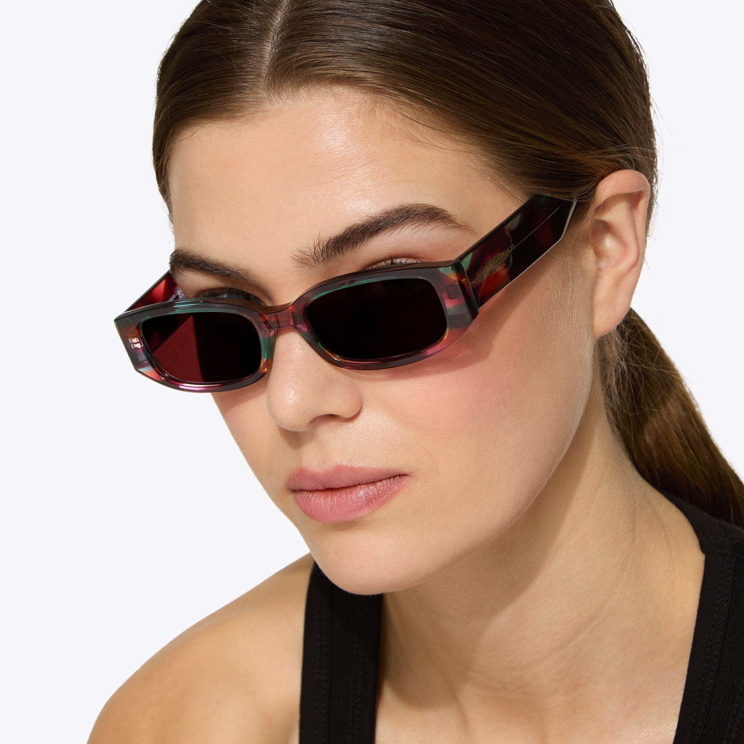 SM KENSINGTON RECTANGLE Purple Handmade Acetate Sunglasses by Kurt