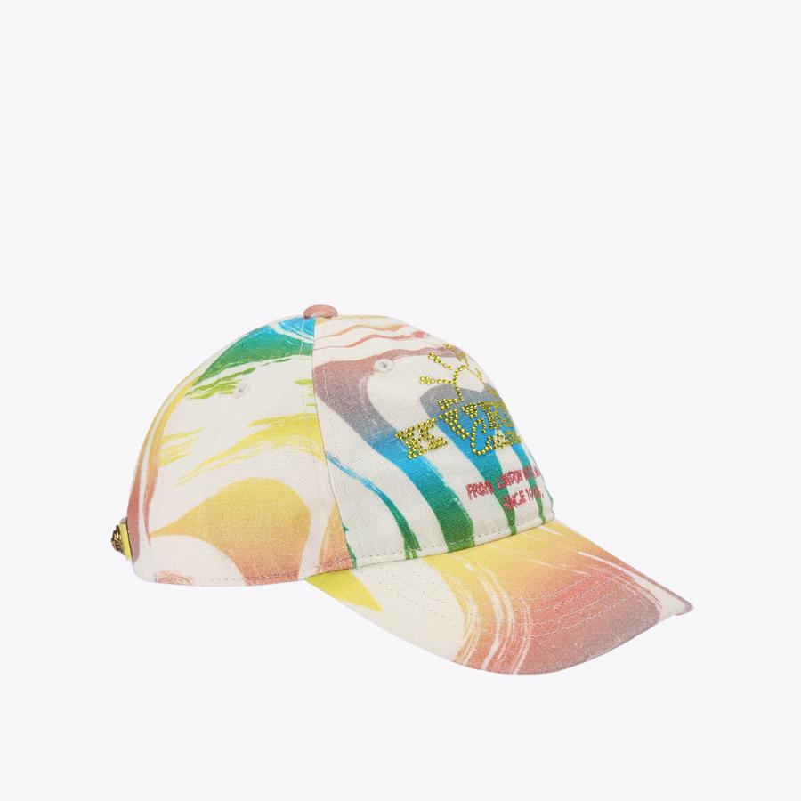 KC PRINTED HOTFIX CAP Rainbow Swirl Hotfix Cap by Kurt Geiger London