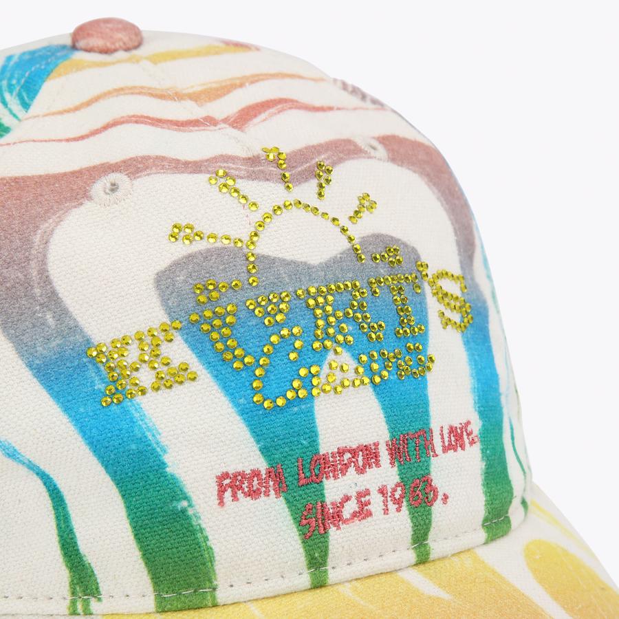 KC PRINTED HOTFIX CAP Rainbow Swirl Hotfix Cap by Kurt Geiger London