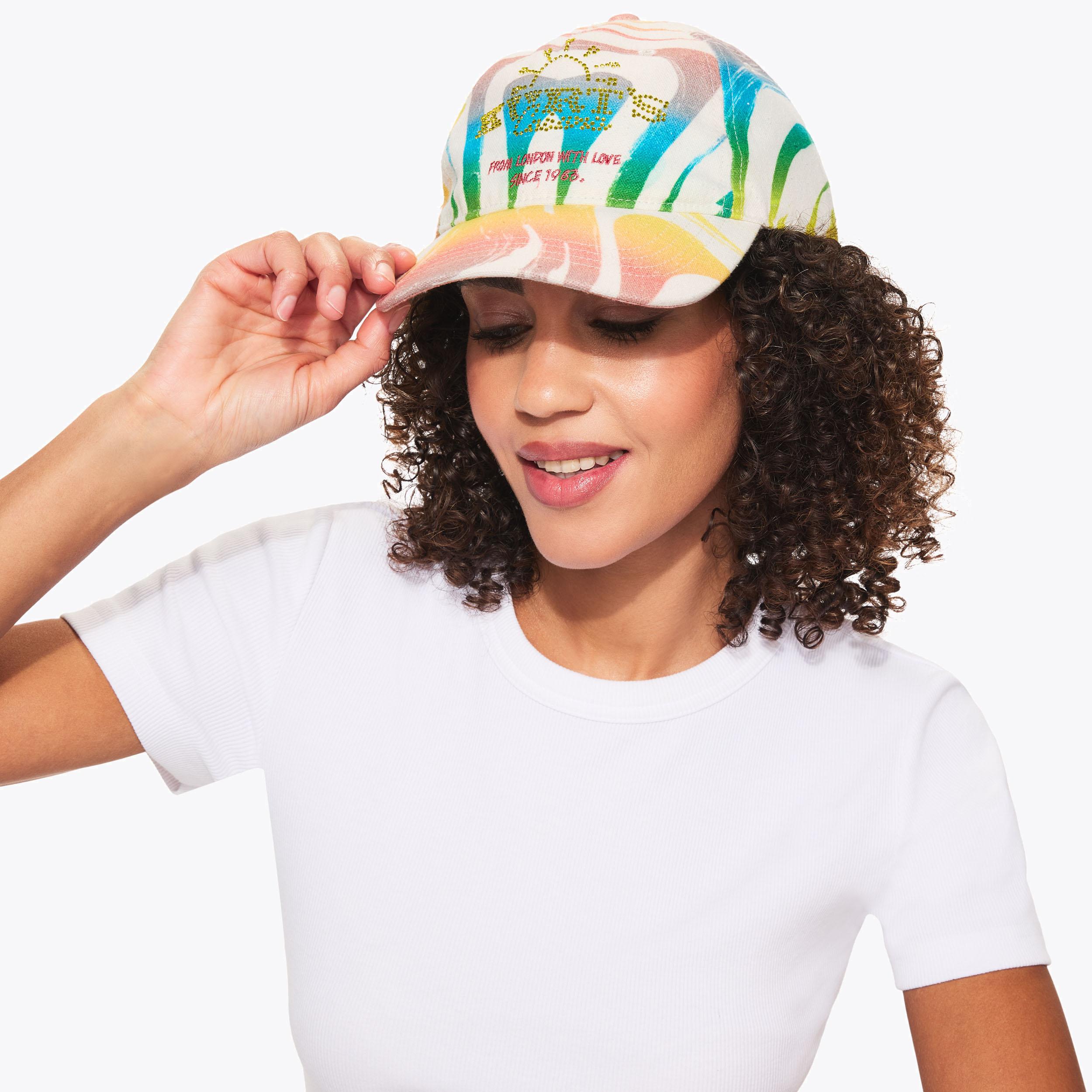 KC PRINTED HOTFIX CAP Rainbow Swirl Hotfix Cap by Kurt Geiger London