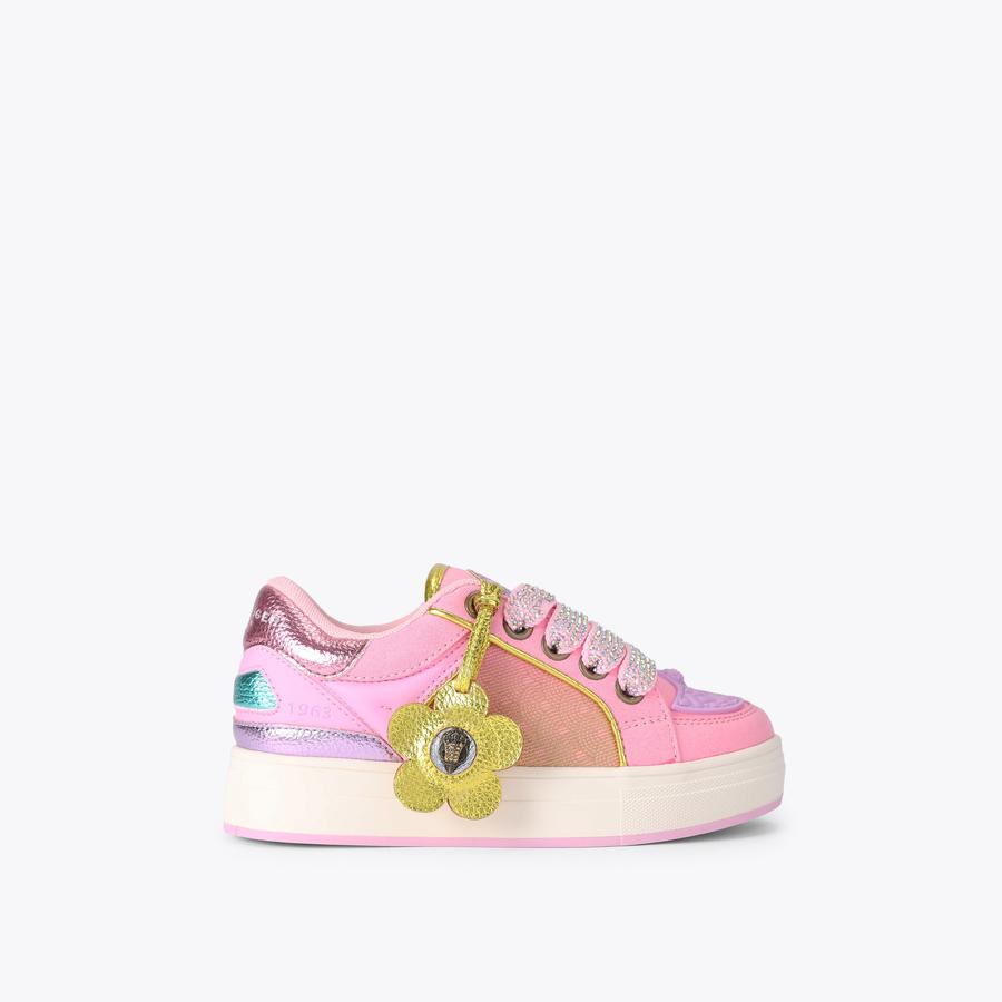 MINI SOUTHBANK TAG Pink lace up Sneakers by Kurt Geiger London