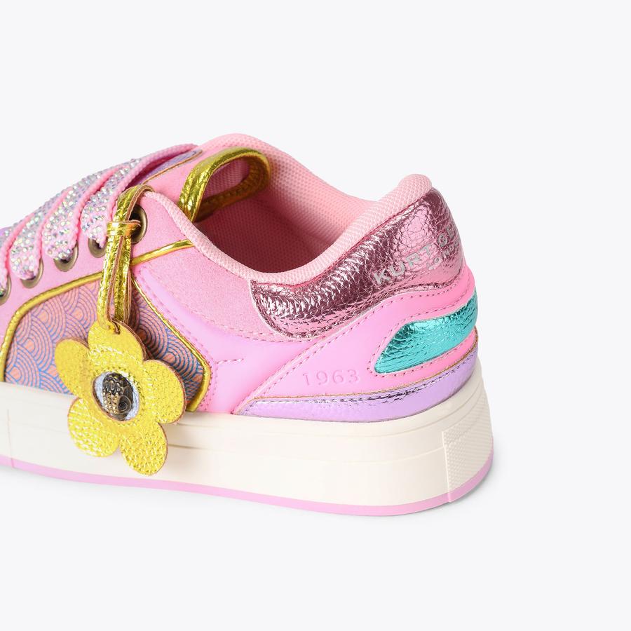 MINI SOUTHBANK TAG Pink lace up Sneakers by Kurt Geiger London