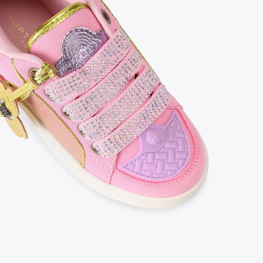 MINI SOUTHBANK TAG Pink lace up Sneakers by Kurt Geiger London