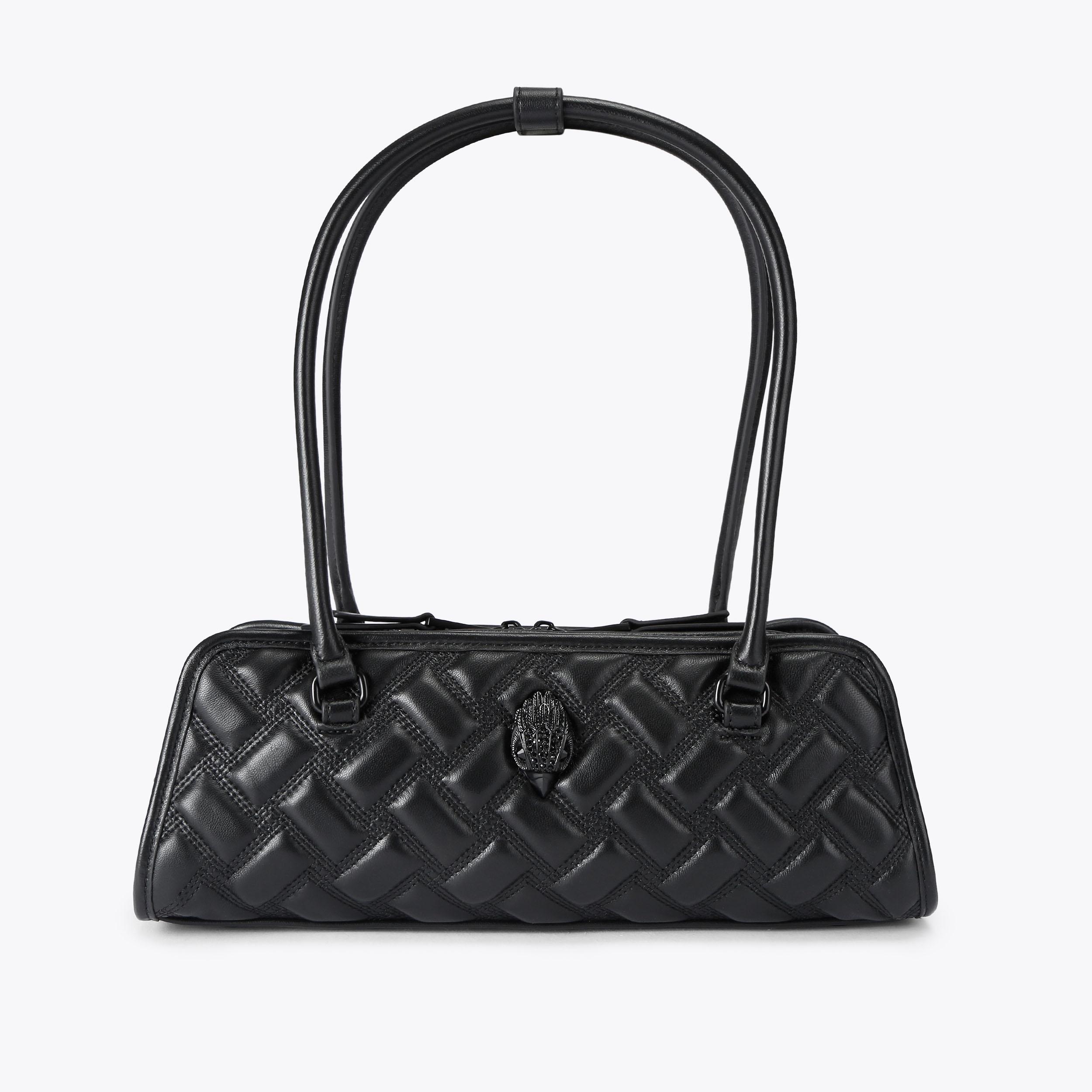 KENSINGTON SAUSAGE DR Black Leather Shoulder Bag by Kurt Geiger London