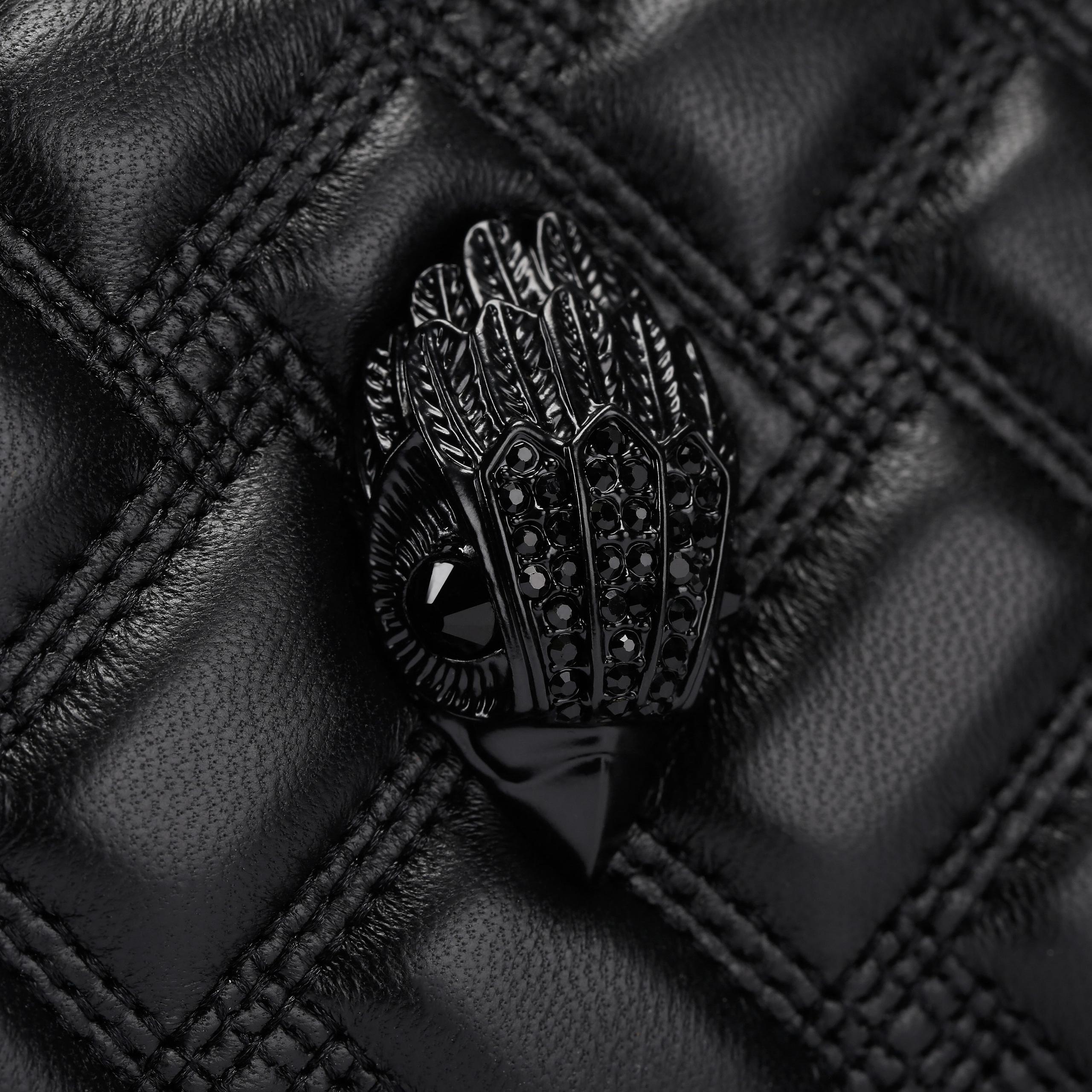 KENSINGTON SAUSAGE DR Black Leather Shoulder Bag by Kurt Geiger London