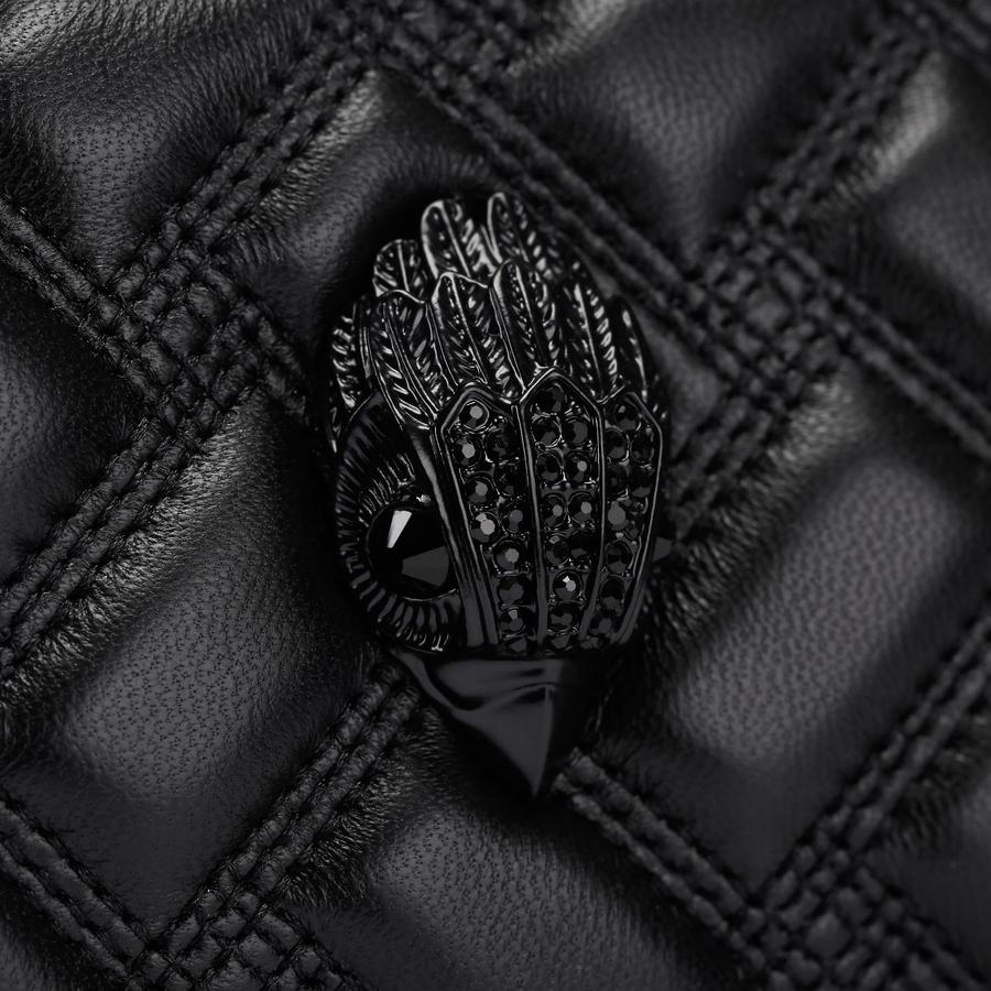 KENSINGTON SAUSAGE DR Black Leather Shoulder Bag by Kurt Geiger London