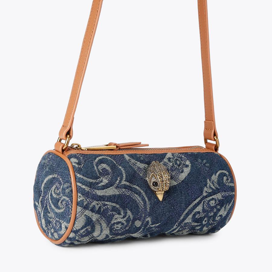KENSINGTON SM BARREL Denim Shoulder Bag by Kurt Geiger London