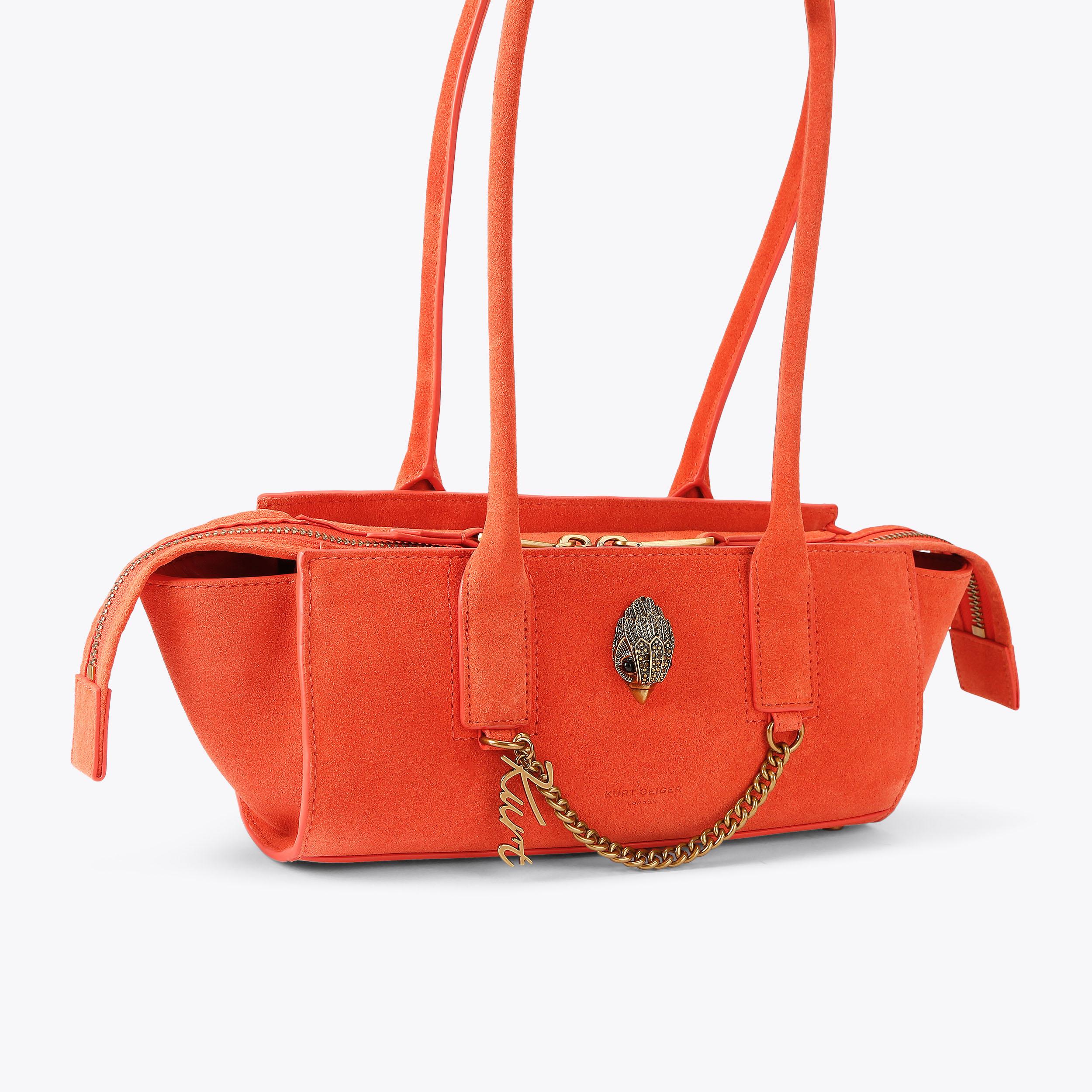 バッグ TENDER PERSON 20SS CORAL SHOULDER BAG SLOANE EASTWEST SHOULDER Orange Suede Shoulder Bag by Kurt Geiger