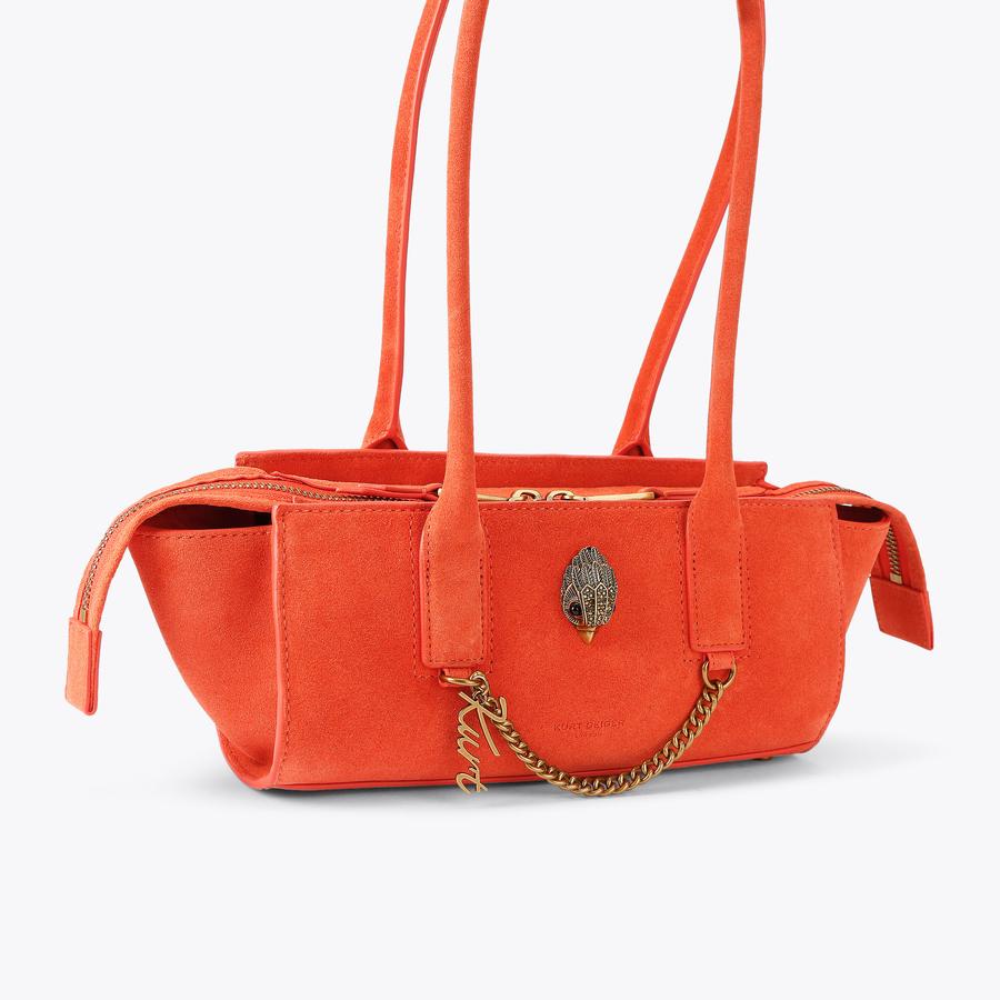 バッグ TENDER PERSON 20SS CORAL SHOULDER BAG SLOANE EASTWEST SHOULDER Orange Suede Shoulder Bag by Kurt Geiger