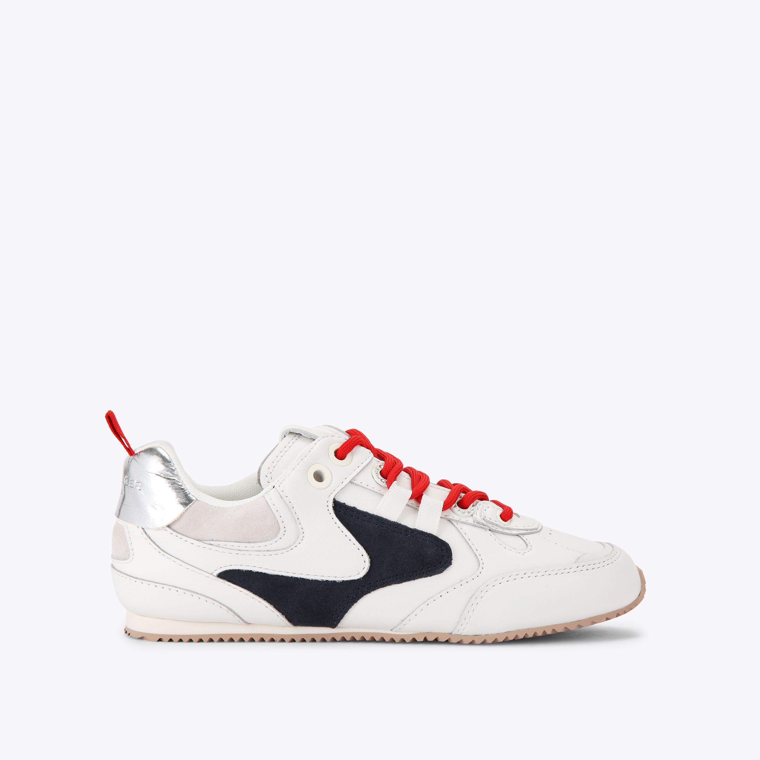 K SLIM RUNNER Red Lace Up Sneaker by Kurt Geiger London