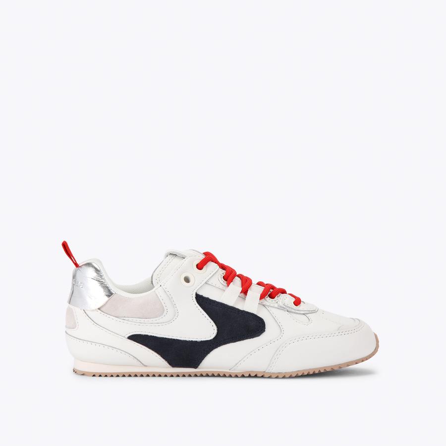 K SLIM RUNNER Red Lace Up Sneaker by Kurt Geiger London
