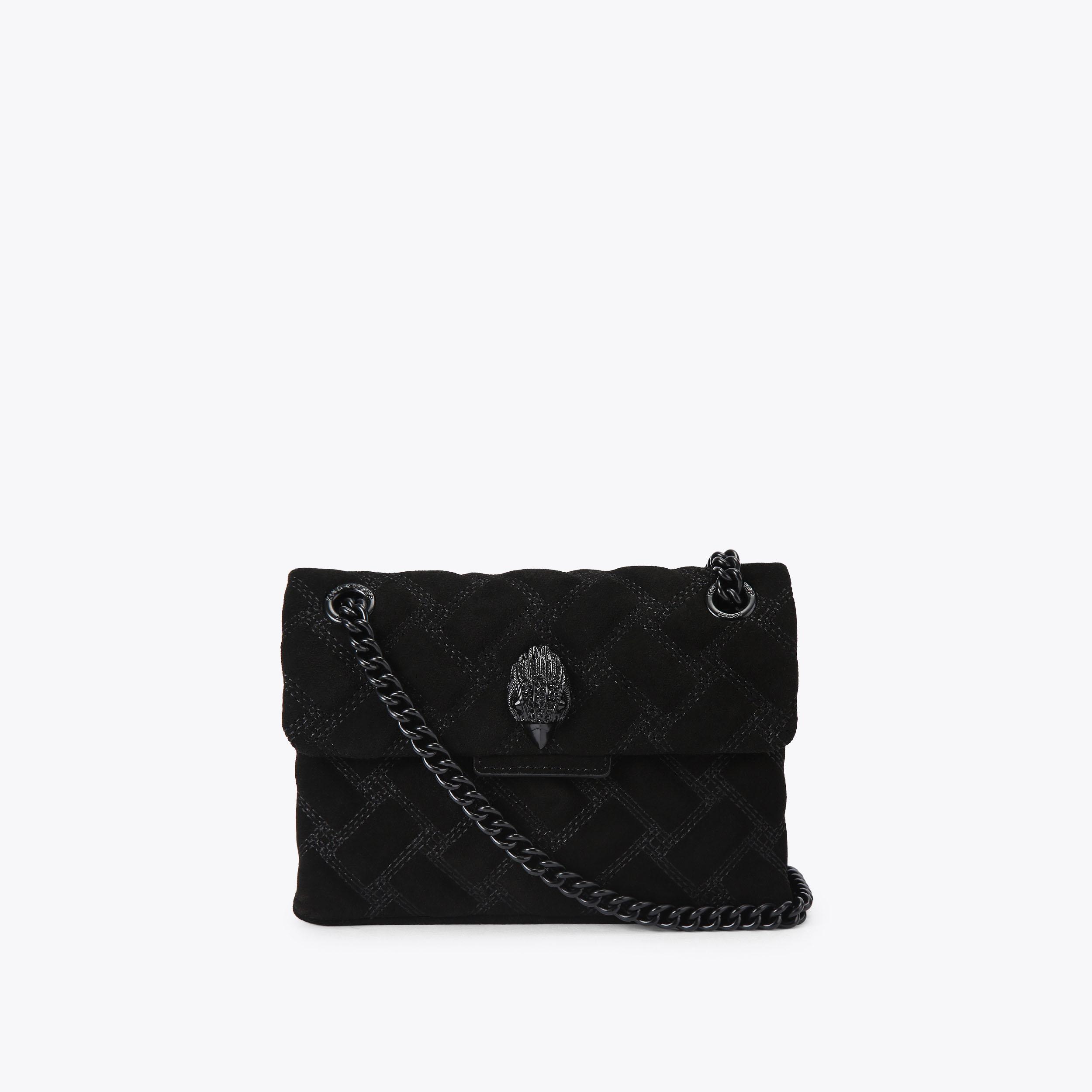 新品POOLDE Contoured mini trench MINI KENSINGTON DRENCH Black Suede Leather Drench Bag by Kurt