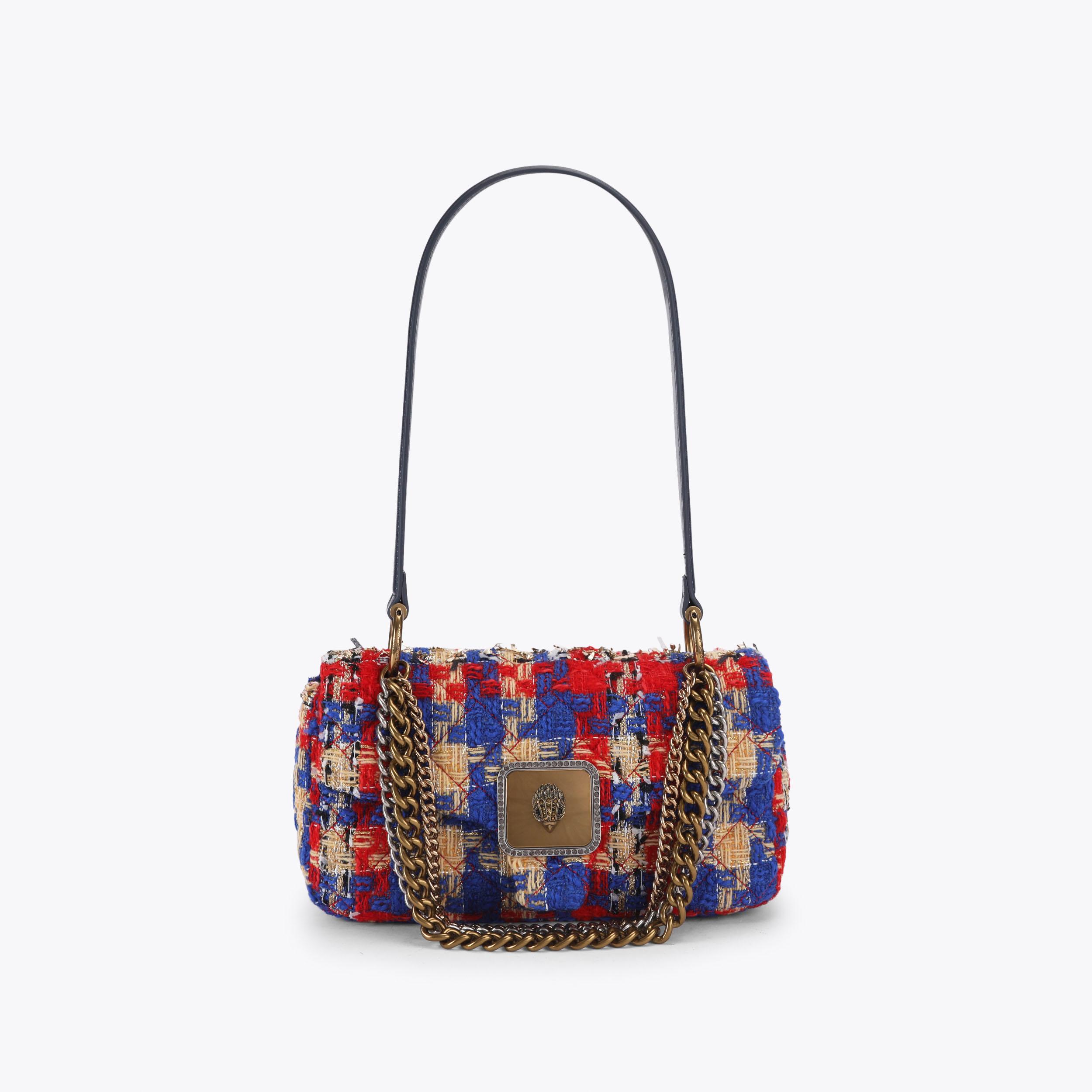 PIMLICO BAG CHAIN Tweed Fabric Shoulder Bag by Kurt Geiger London