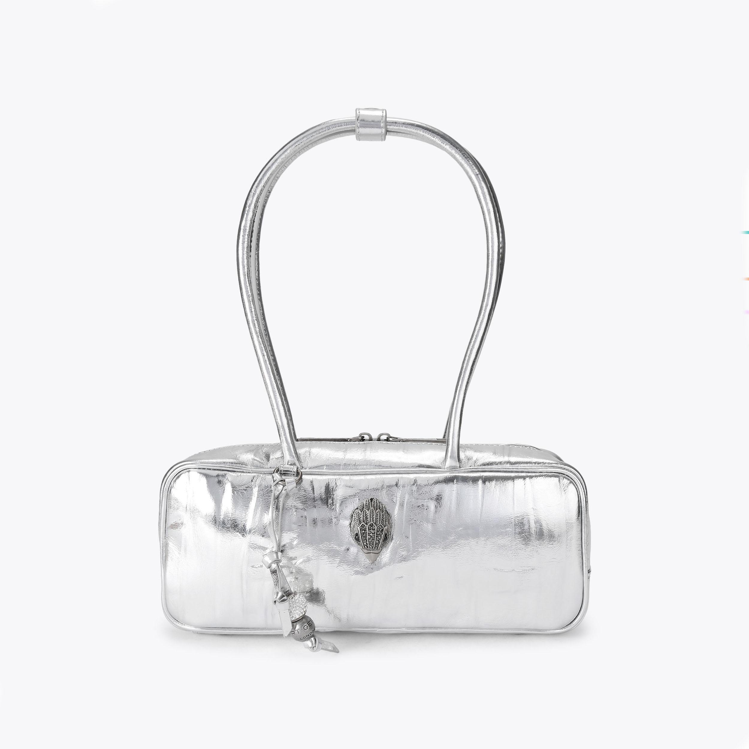 CELIA SM DUFFLE BAG Silver Shoulder Bag by Kurt Geiger London
