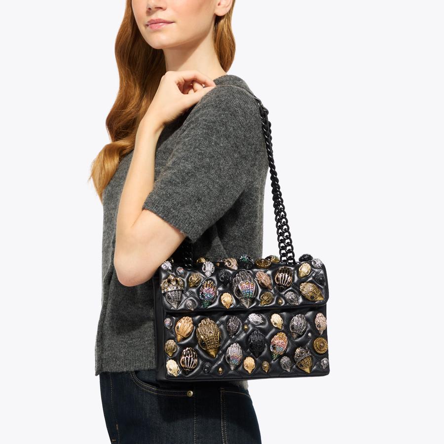 KENSINGTON BAG EAGLES Black Leather Kensington Bag by Kurt Geiger