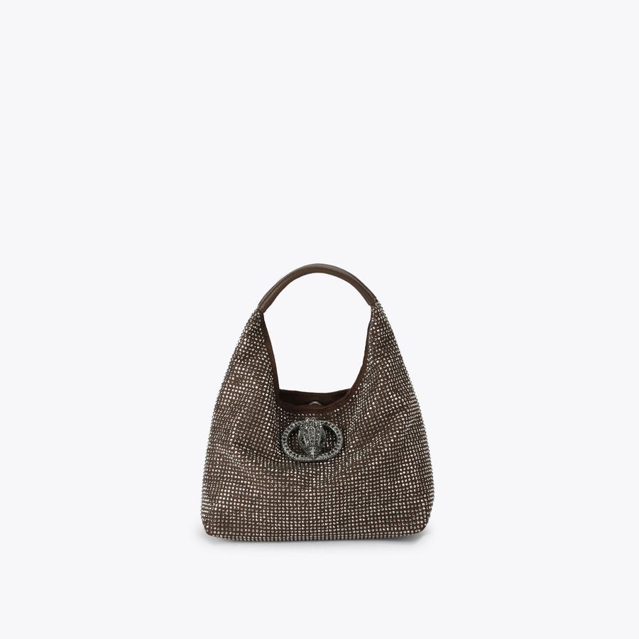CHELSEA SM SLOUCH HOBO Brown Crystal Hobo Bag by Kurt Geiger London