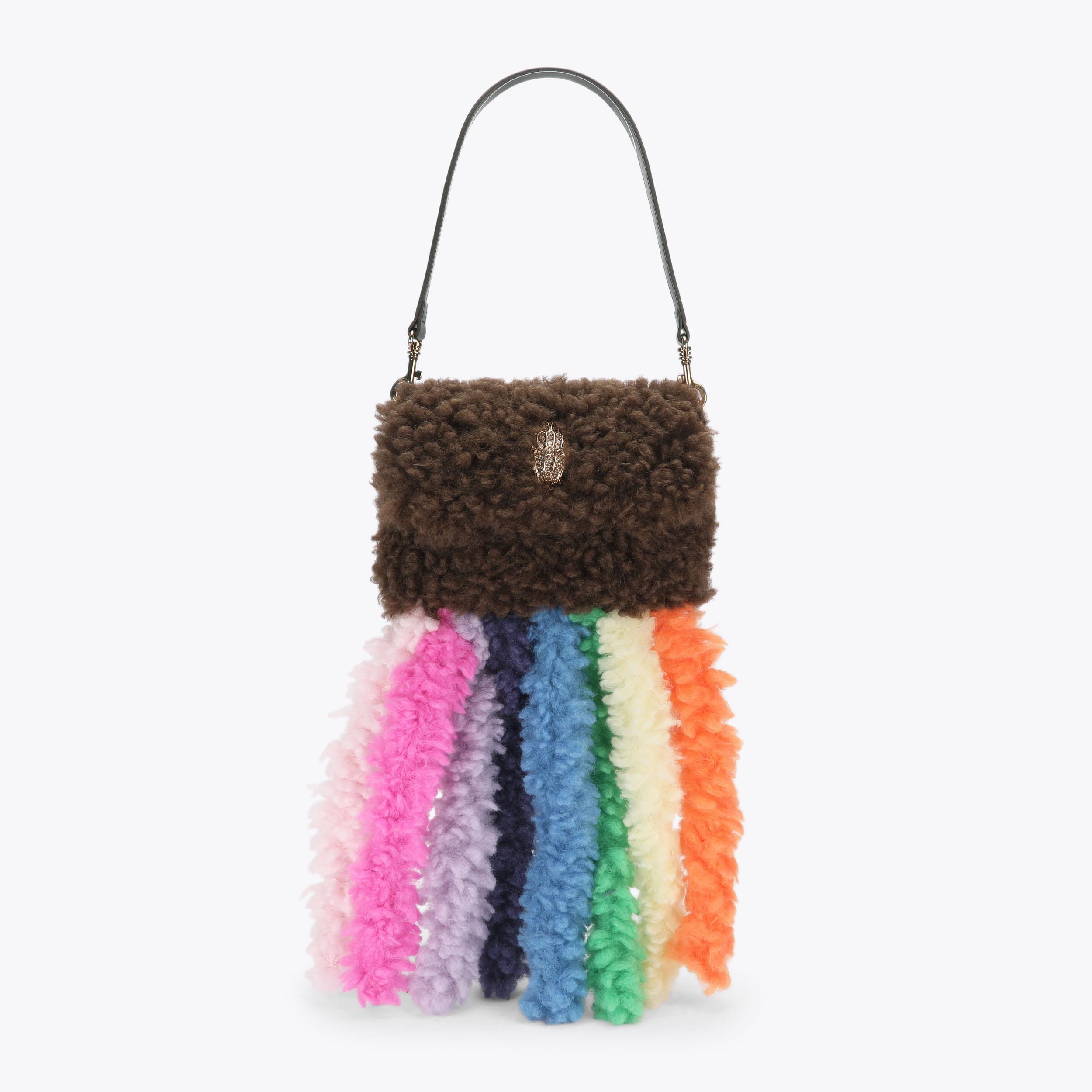 MD KENSINGTON F FUR Multi Colour Tassel Faux Fur Bag by Kurt
