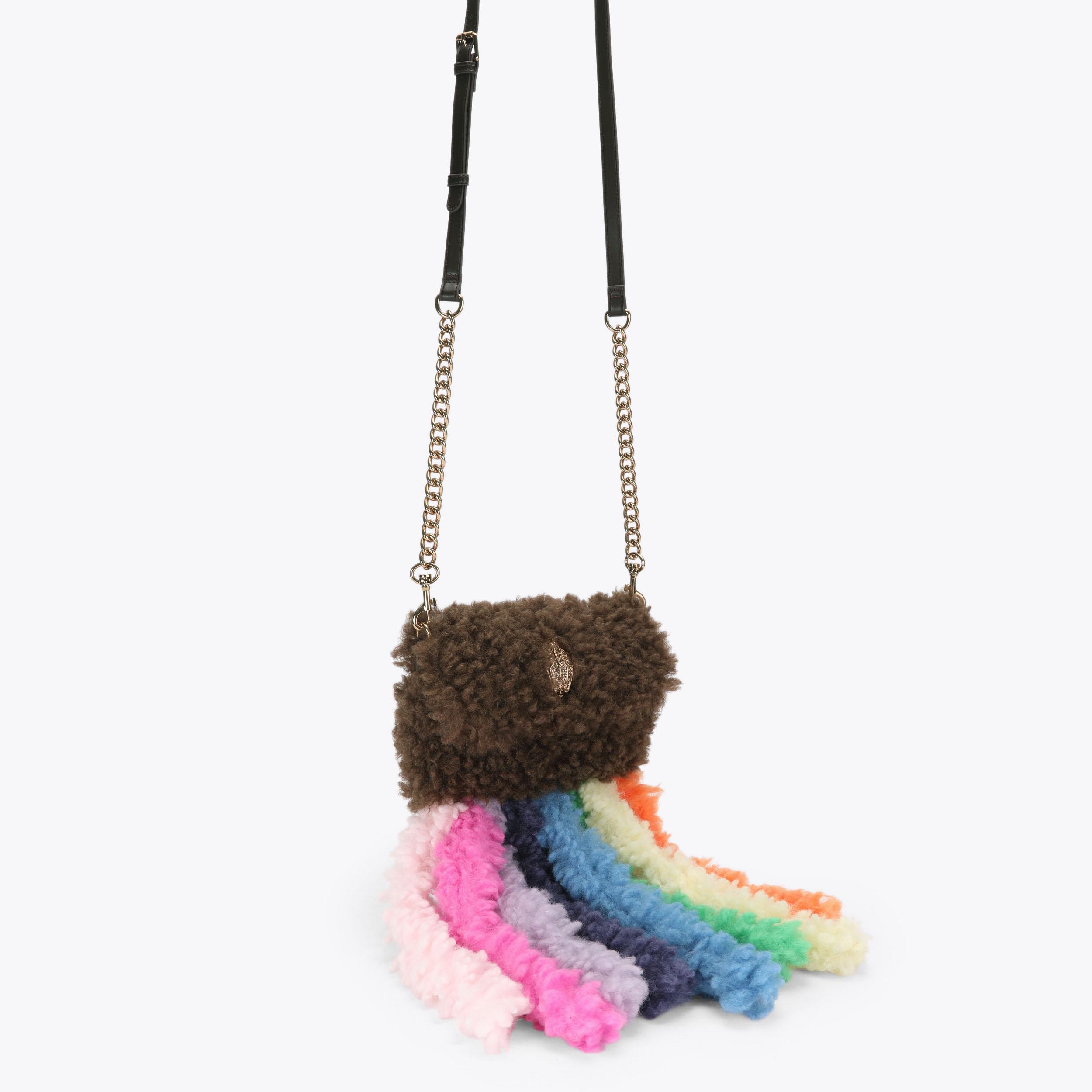 MD KENSINGTON F FUR Multi Colour Tassel Faux Fur Bag by Kurt