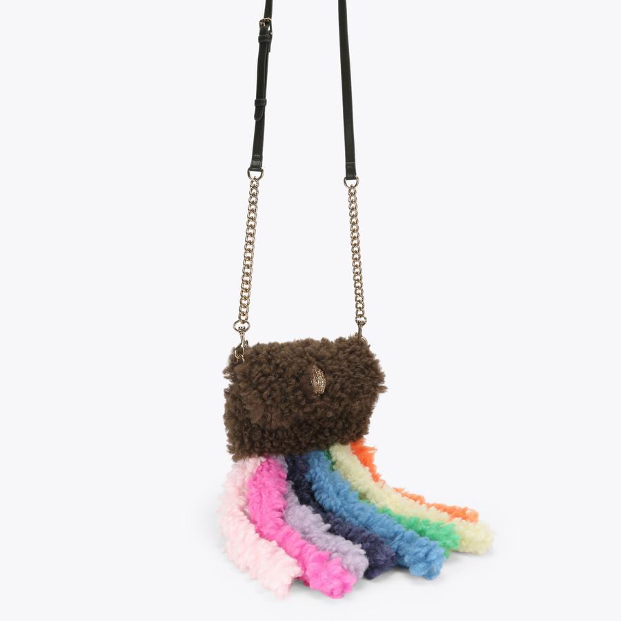 MD KENSINGTON F FUR Multi Colour Tassel Faux Fur Bag by Kurt