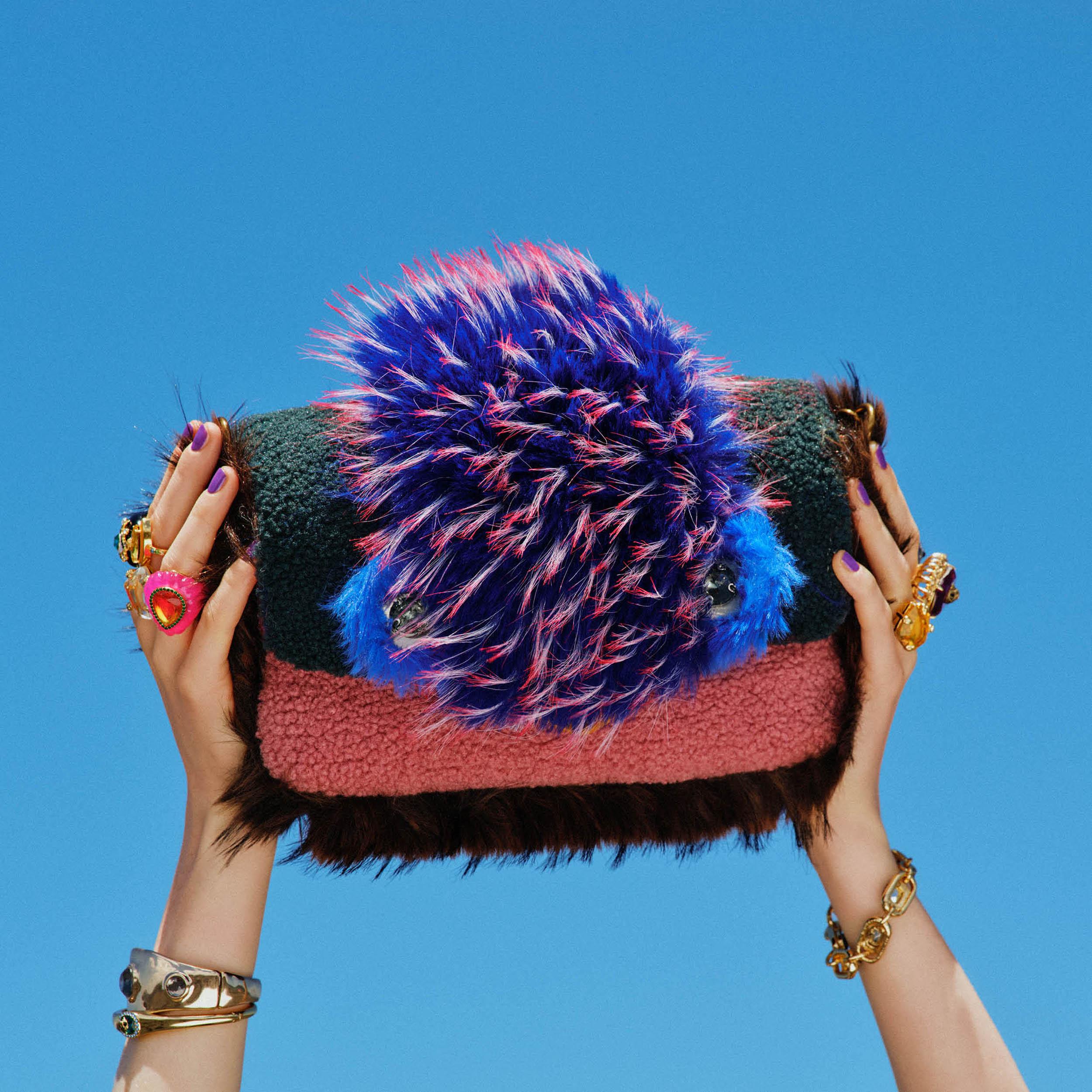 OXFORD MASCOT BAG Faux Fur Shoulder Large Bag by Kurt Geiger London