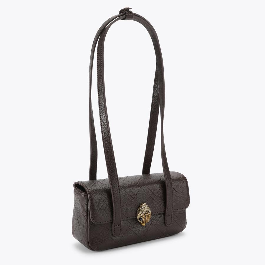 MINI OXFORD SH STRAPS Brown Quilted Shoulder Bag by Kurt Geiger London