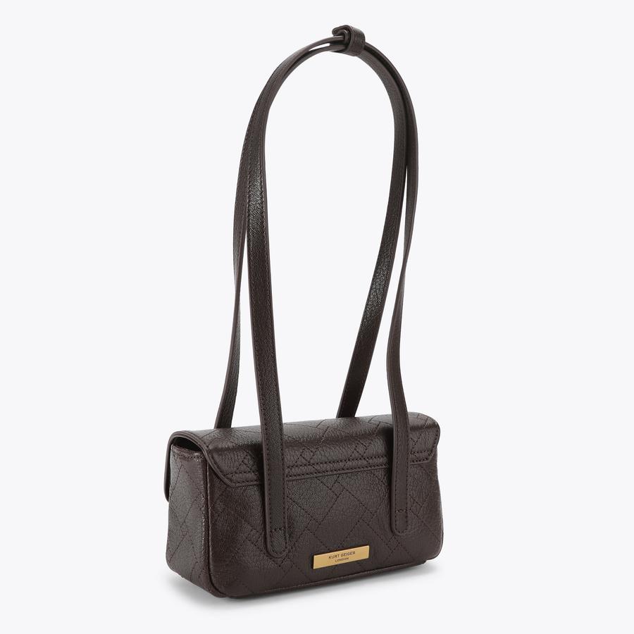 MINI OXFORD SH STRAPS Brown Quilted Shoulder Bag by Kurt Geiger London