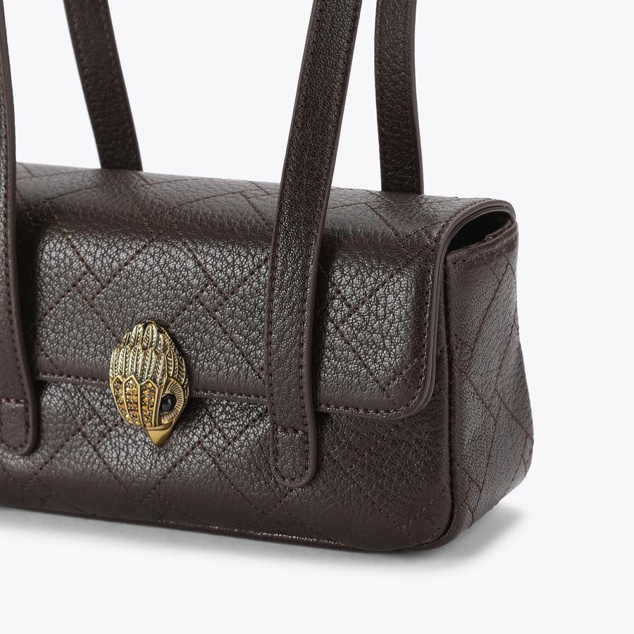 MINI OXFORD SH STRAPS Brown Quilted Shoulder Bag by Kurt Geiger London
