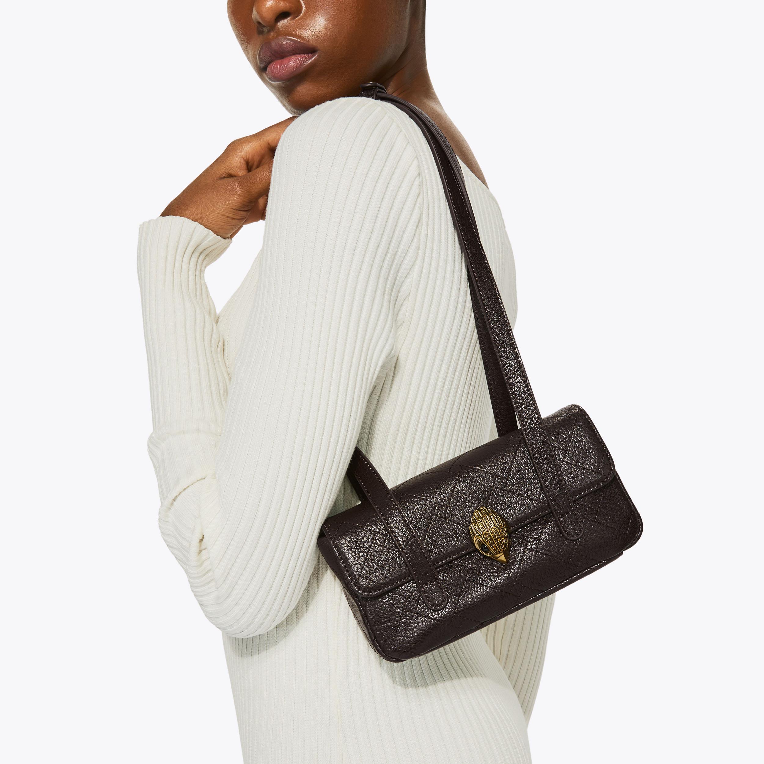 MINI OXFORD SH STRAPS Brown Quilted Shoulder Bag by Kurt Geiger London
