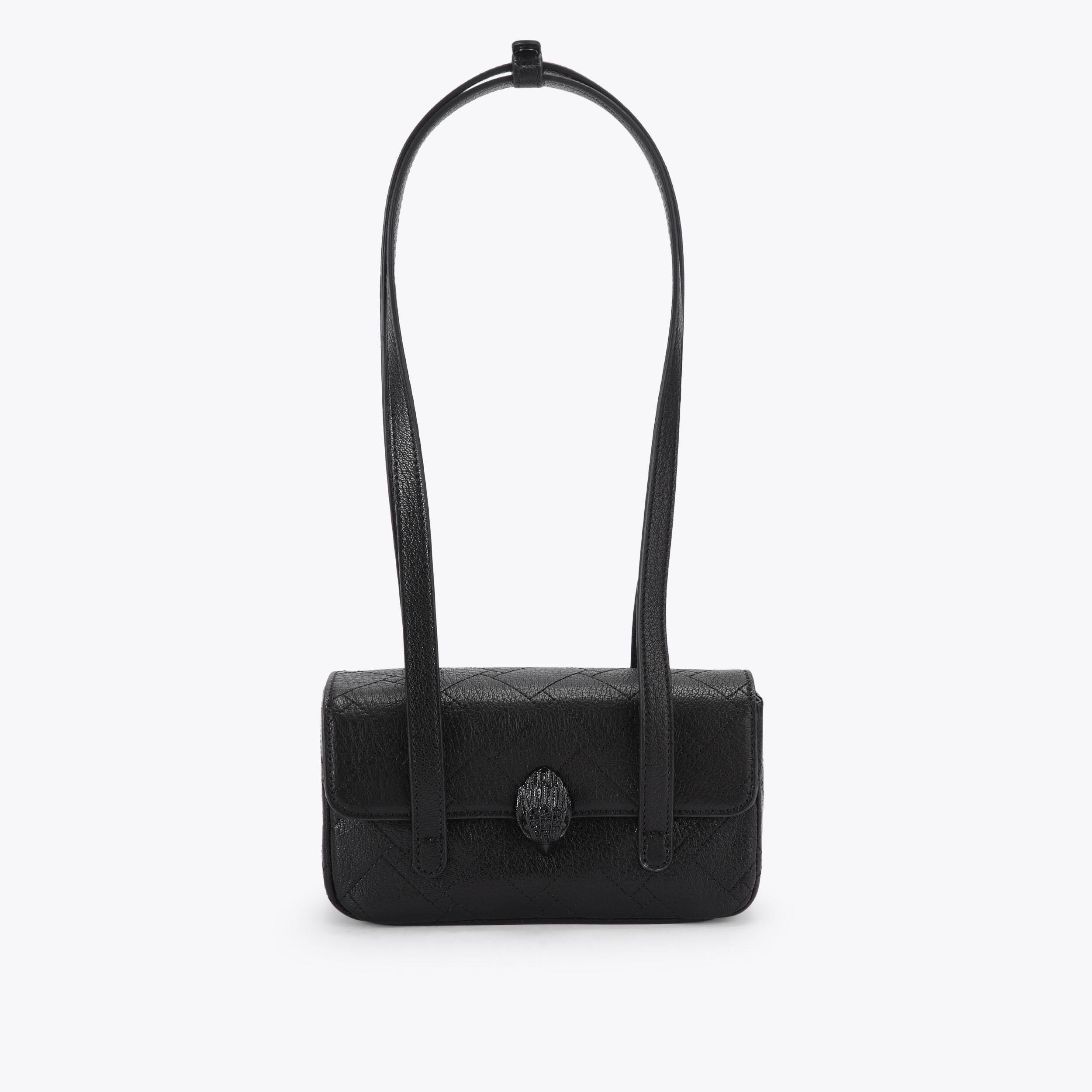 MINI OXFORD SH STRAPS DR Black Leather Shoulder Bag by Kurt Geiger