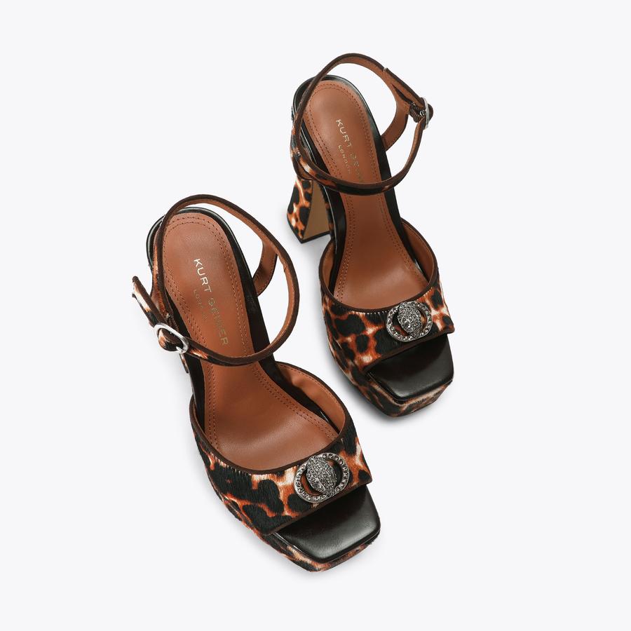 CHELSEA PLATFORM PEEP Leopard Printed Platform Heel by Kurt Geiger