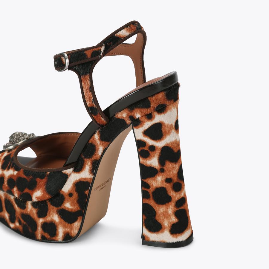 CHELSEA PLATFORM PEEP Leopard Printed Platform Heel by Kurt Geiger