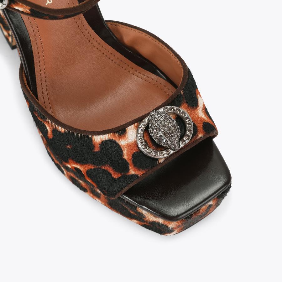 CHELSEA PLATFORM PEEP Leopard Printed Platform Heel by Kurt Geiger