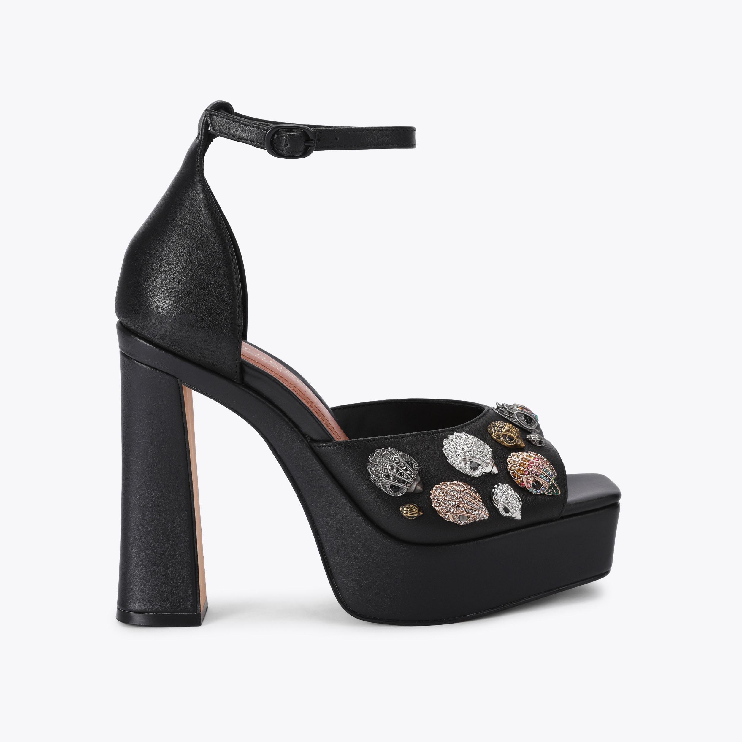 EAGLES PLATFORM SDL Black Leather Platform by Kurt Geiger London