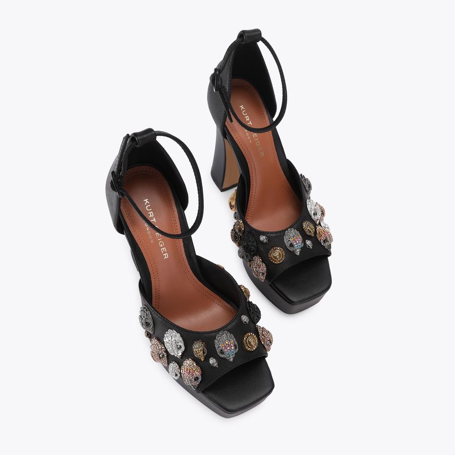 EAGLES PLATFORM SDL Black Leather Platform by Kurt Geiger London