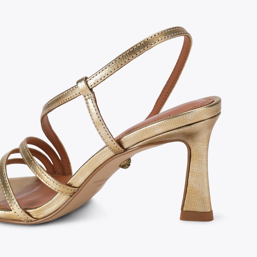 CANDY LOW SANDAL Gold Crystal Heel by Kurt Geiger London