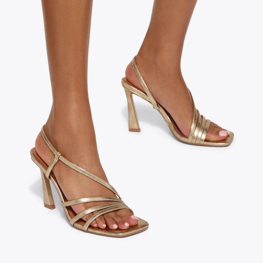CANDY LOW SANDAL Gold Crystal Heel by Kurt Geiger London