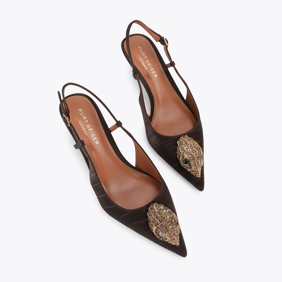 LARGE EAGLE SLING 40 Dark Brown Slingback Heel by Kurt Geiger London