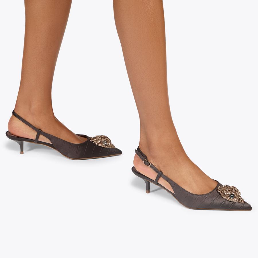 LARGE EAGLE SLING 40 Dark Brown Slingback Heel by Kurt Geiger London