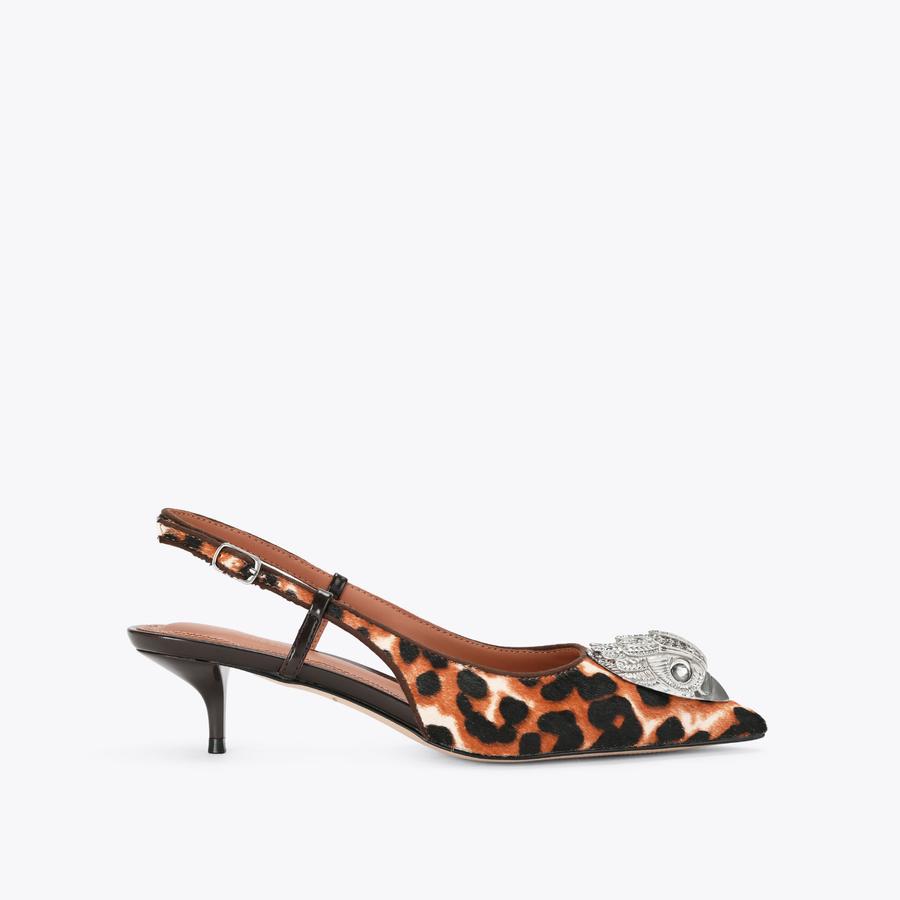 LARGE EAGLE SLING 40 Leopard Crystal Slingback Heel by Kurt Geiger