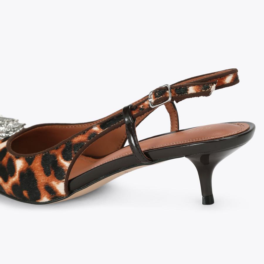 LARGE EAGLE SLING 40 Leopard Crystal Slingback Heel by Kurt Geiger