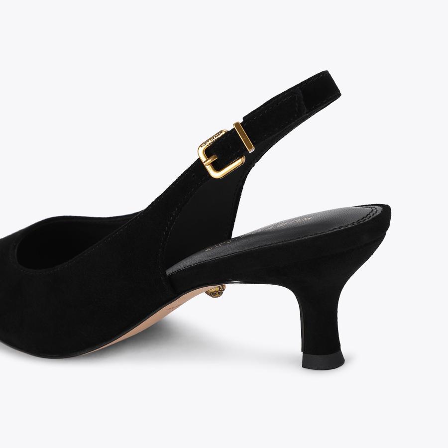MARGE SLING Black Suede Slingback Heel by Kurt Geiger London