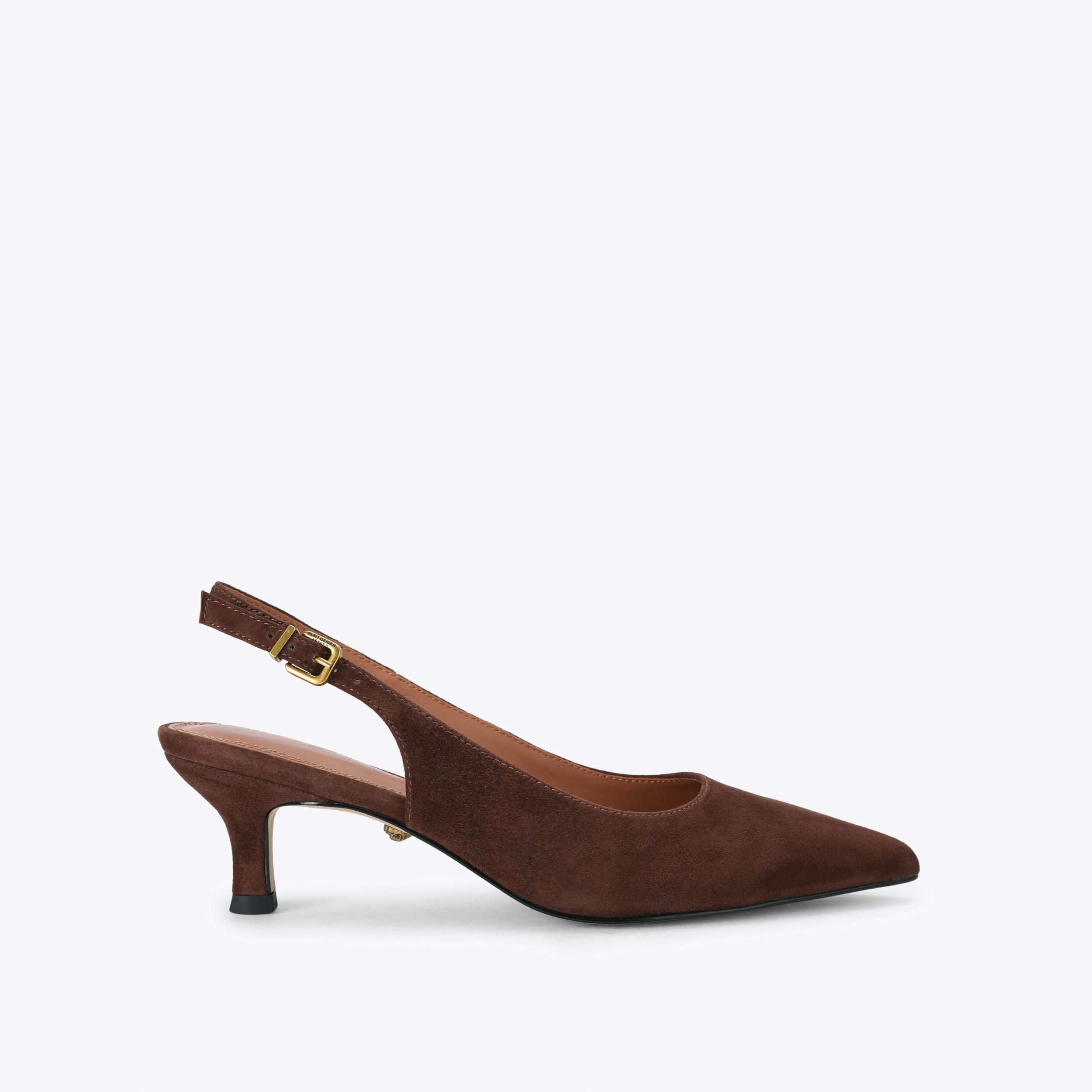 MARGE SLING Black Suede Slingback Heel by Kurt Geiger London