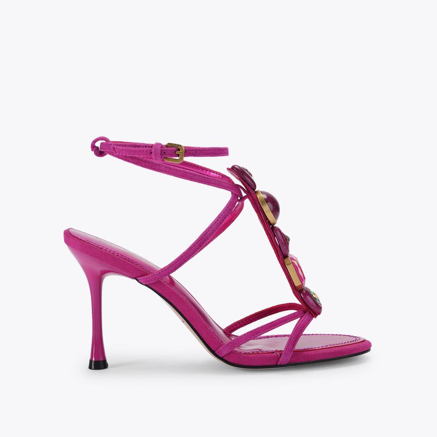 OPHELIA SANDAL Fuchsia Suede Heel by Kurt Geiger London