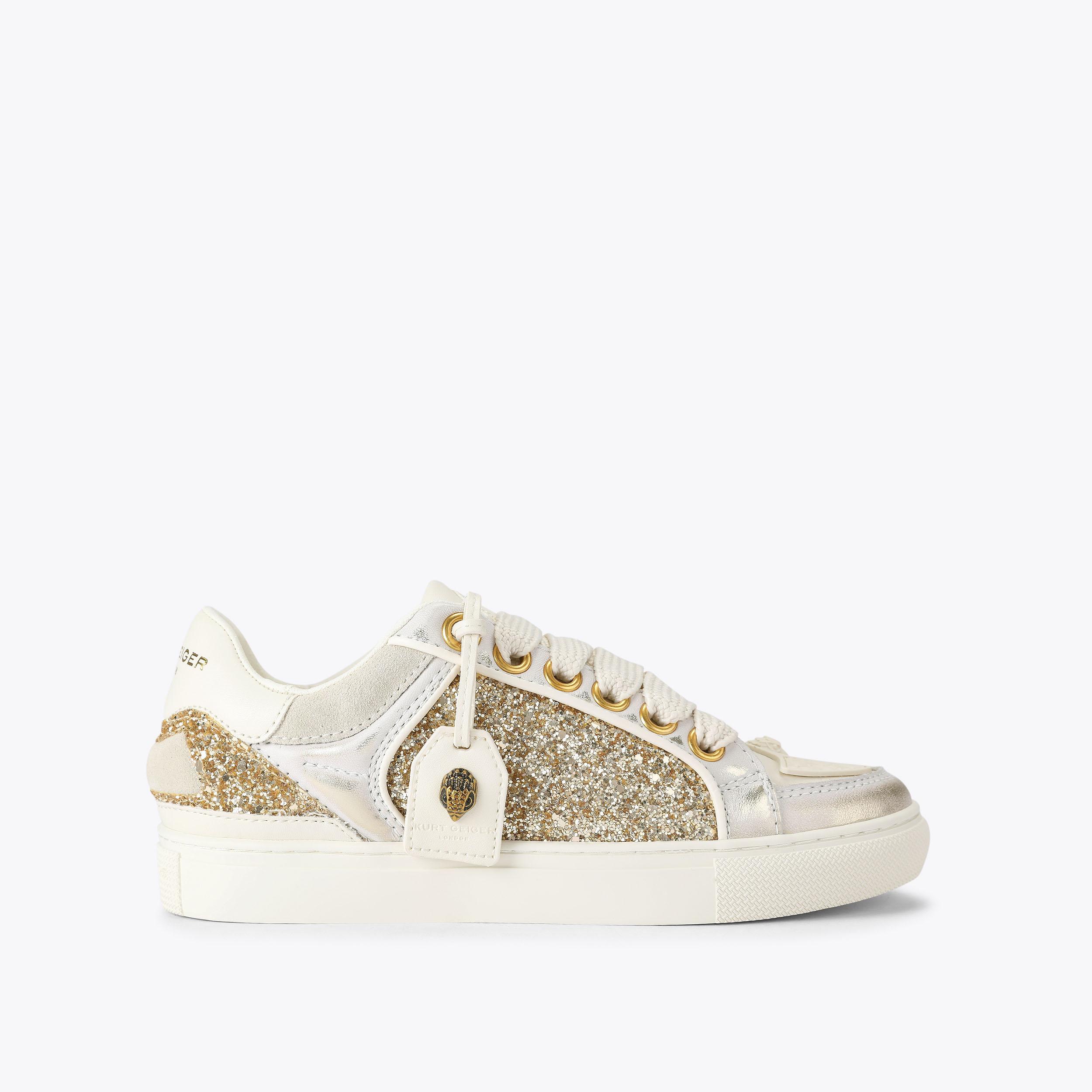 SOUTHBANK TAG SLIM Blue Felt Fabric Lace Up Sneaker by Kurt Geiger